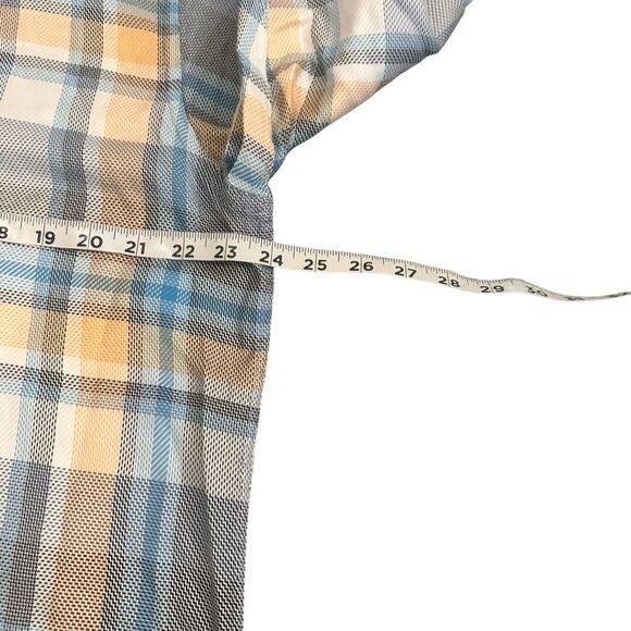 CIRCLE OF GENTLEMEN REGULAR FIT 100% COTTON SHIRT BLUE BEIGE PLAID 44 X 17.5 - Picture 6 of 11